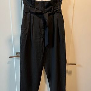 IRO Black Paper Bag Trousers with Belt